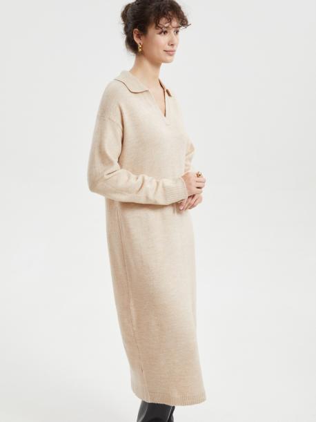 Вязаное платье-джемпер с воротником ZOLLA