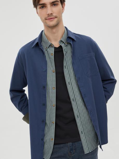 Прямая рубашка из хлопка с длинным рукавом ZOLLA