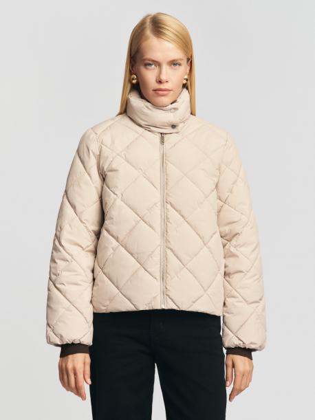 Тёплая короткая куртка на молнии с высоким воротником ZOLLA