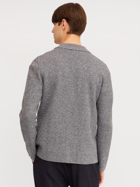 Вязаный кардиган на пуговицах с воротником и накладными карманами ZOLLA