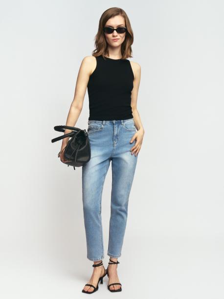 Джинсы силуэта Mom Slim с высокой посадкой ZOLLA