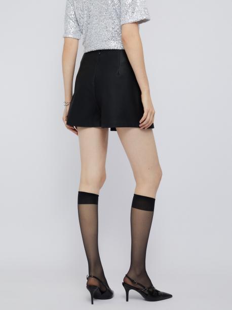 Юбка-шорты мини из экокожи с запахом ZOLLA