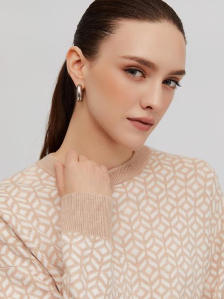 Джемпер из вязаного трикотажа с акцентным узором ZOLLA