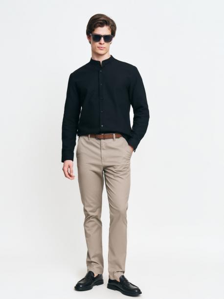 Брюки силуэта Slim из хлопка с ремнём ZOLLA