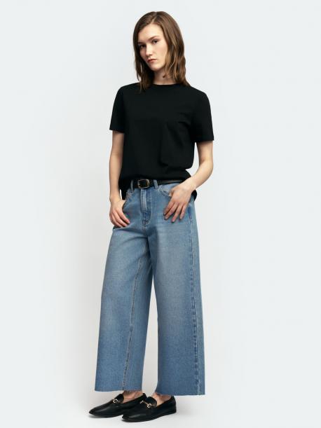 Футболка из хлопка однотонная ZOLLA