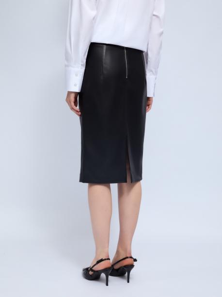 Юбка-карандаш из экокожи длины миди с разрезом ZOLLA