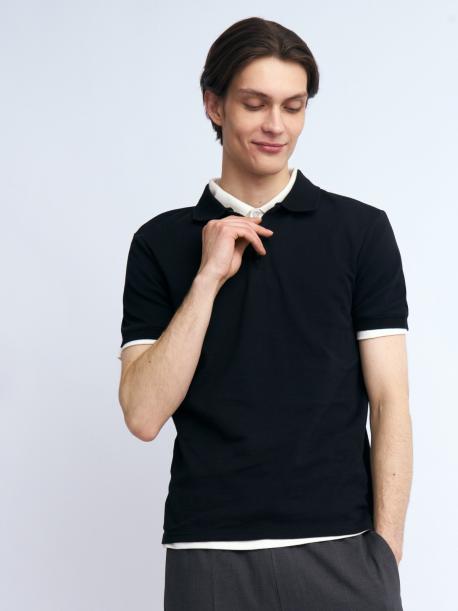 Футболка поло из хлопка на молнии ZOLLA