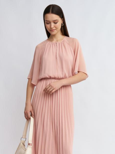 Шифоновое платье миди с юбкой плиссе ZOLLA