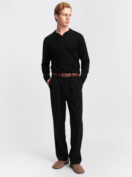 Трикотажный джемпер поло с длинным рукавом ZOLLA