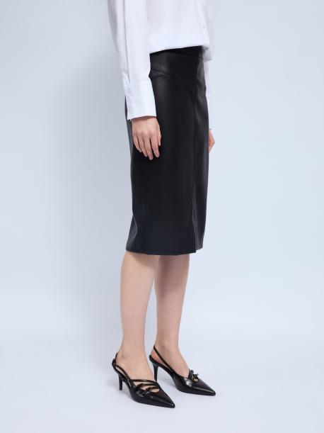 Юбка-карандаш из экокожи длины миди с разрезом ZOLLA