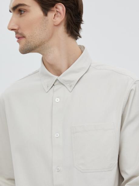 Прямая рубашка из хлопка с длинным рукавом ZOLLA