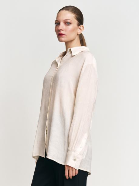 Рубашка из фактурной ткани с длинным рукавом ZOLLA