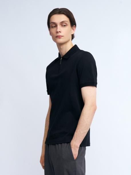 Футболка поло из хлопка на молнии ZOLLA