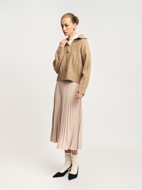 Вязаный свитер с воротником на молнии ZOLLA