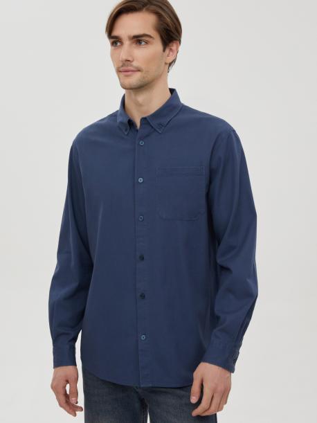 Прямая рубашка из хлопка с длинным рукавом ZOLLA