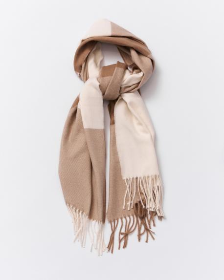 Тканевый шарф в клетку с бахромой ZOLLA