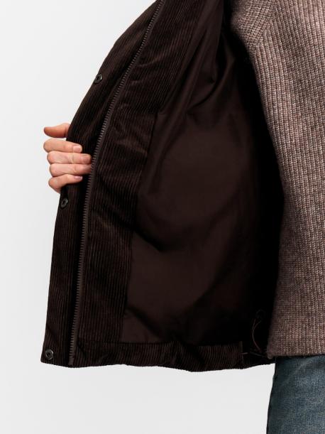 Тёплая дутая куртка с капюшоном и кулиской ZOLLA