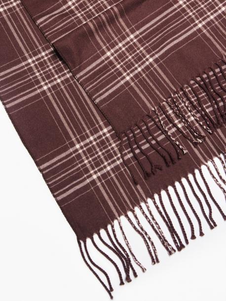 Тканевый шарф в клетку с бахромой ZOLLA