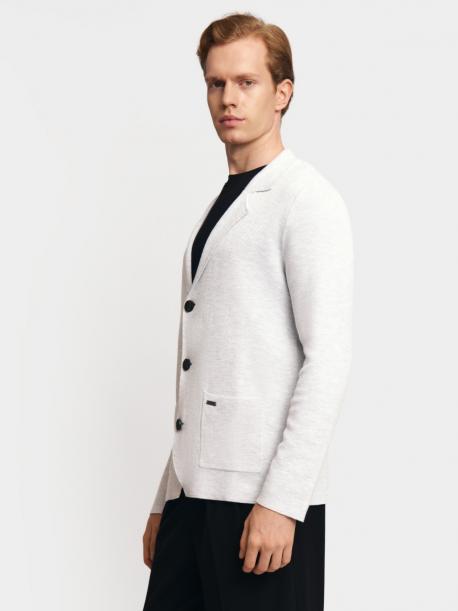 Вязаный кардиган на пуговицах с воротником и карманами ZOLLA