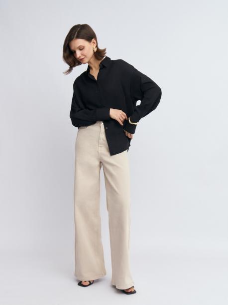 Рубашка оверсайз силуэта с длинным рукавом ZOLLA