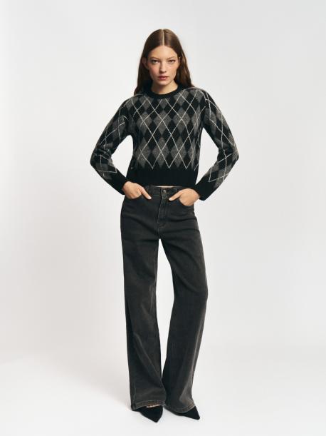 Вязаный джемпер с узором в ромб ZOLLA