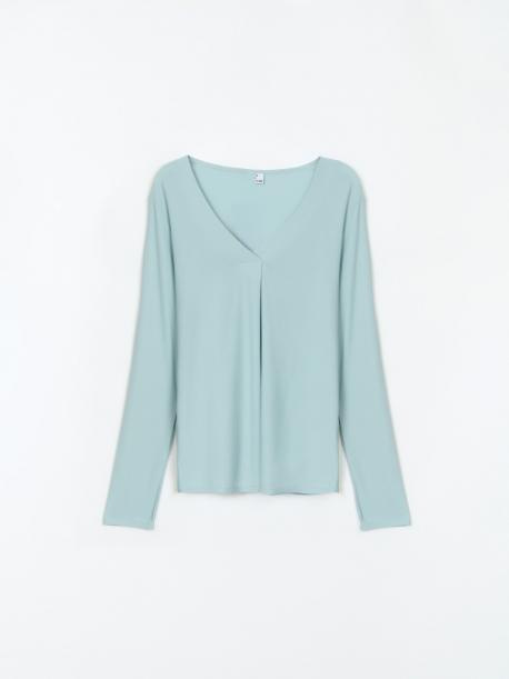 Блузка с длинным рукавом и вырезом на груди ZOLLA