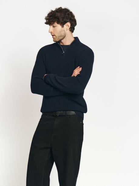 Тонкий вязаный свитер с горлом на молнии ZOLLA