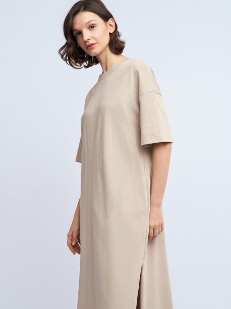 Платье-футболка из хлопка с разрезами ZOLLA