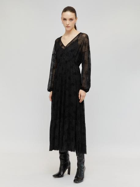 Платье А-силуэта из сетчатой ткани с вырезом ZOLLA