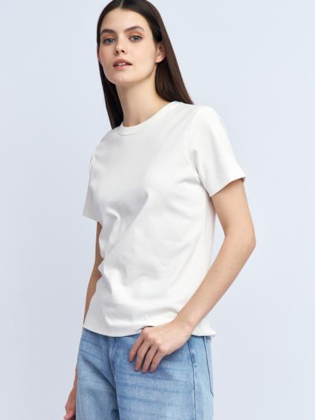 Футболка из хлопка однотонная ZOLLA