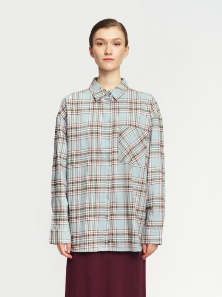 Фланелевая рубашка из хлопка в клетку ZOLLA