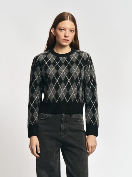Вязаный джемпер с узором в ромб ZOLLA