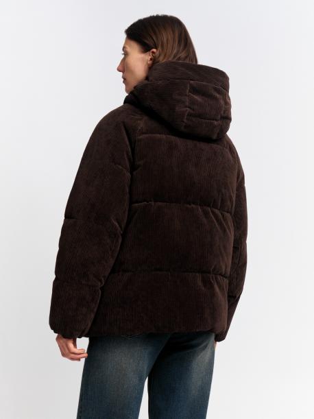 Тёплая дутая куртка с капюшоном и кулиской ZOLLA