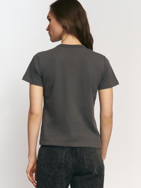 Футболка из хлопка однотонная ZOLLA