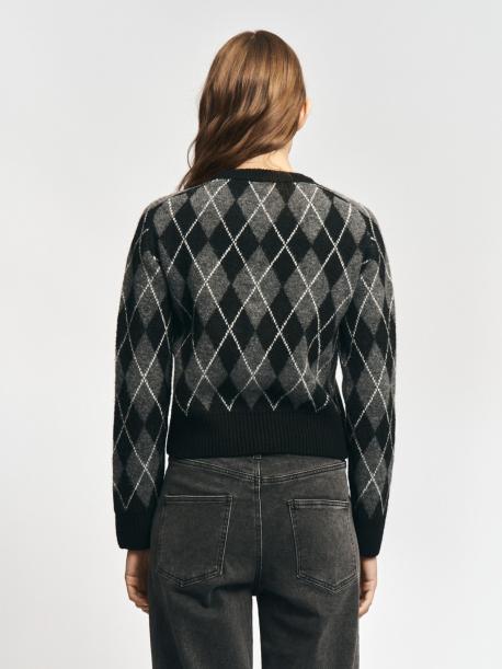 Вязаный джемпер с узором в ромб ZOLLA