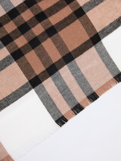 Тканевый шарф в клетку с короткой бахромой ZOLLA