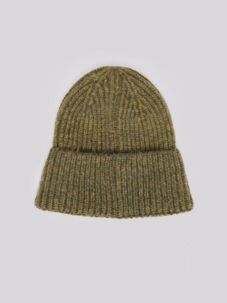 Тёплая вязаная шапка-бини с отворотом ZOLLA