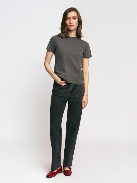 Футболка из хлопка однотонная ZOLLA