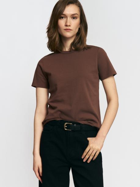 Футболка из хлопка однотонная ZOLLA