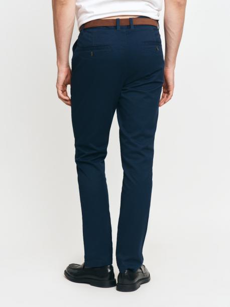 Брюки силуэта Slim из хлопка с ремнём ZOLLA