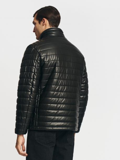 Тёплая куртка из экокожи на экомеху с воротником ZOLLA