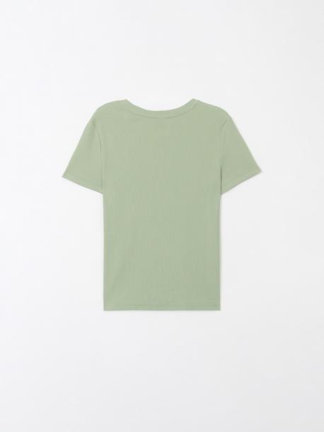 Футболка из хлопка однотонная ZOLLA