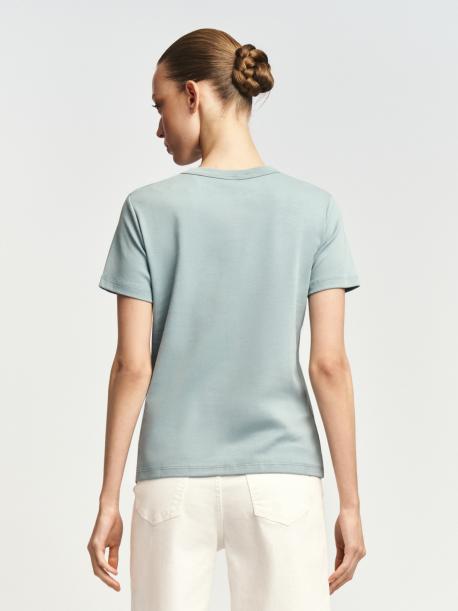 Футболка из хлопка однотонная ZOLLA