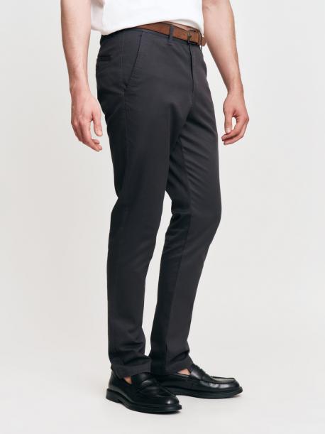 Брюки силуэта Slim из хлопка с ремнём ZOLLA