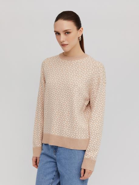 Джемпер из вязаного трикотажа с акцентным узором ZOLLA