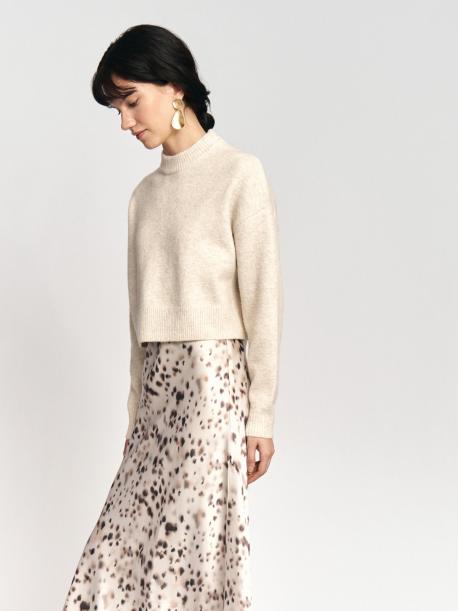 Вязаный свитер с воротником-стойкой ZOLLA