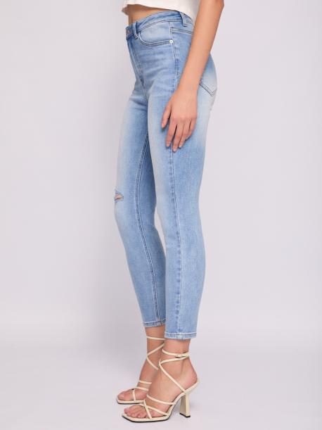 Джинсы силуэта Skinny с рваным эффектом ZOLLA