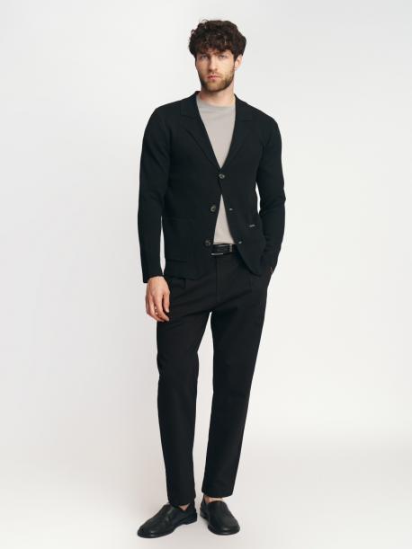 Вязаный кардиган на пуговицах с воротником и карманами ZOLLA