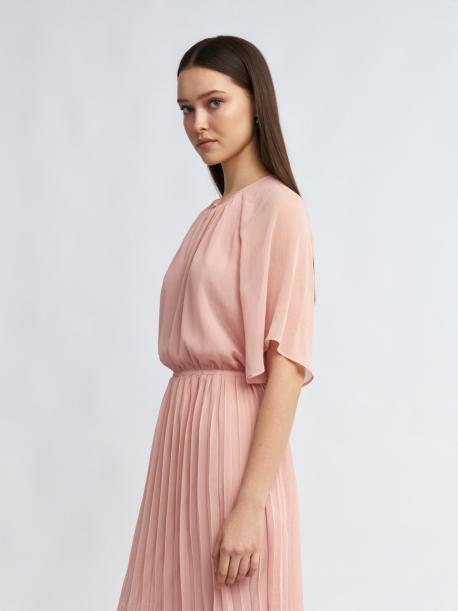 Шифоновое платье миди с юбкой плиссе ZOLLA