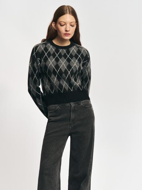 Вязаный джемпер с узором в ромб ZOLLA